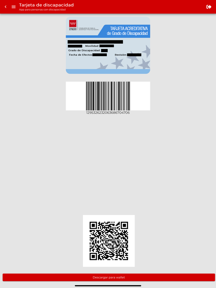 Tarjeta de discapacidad