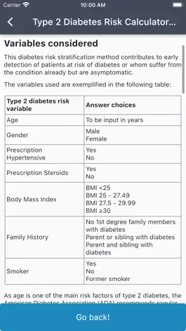 Game screenshot Type 2 Diabetes Risk Score hack