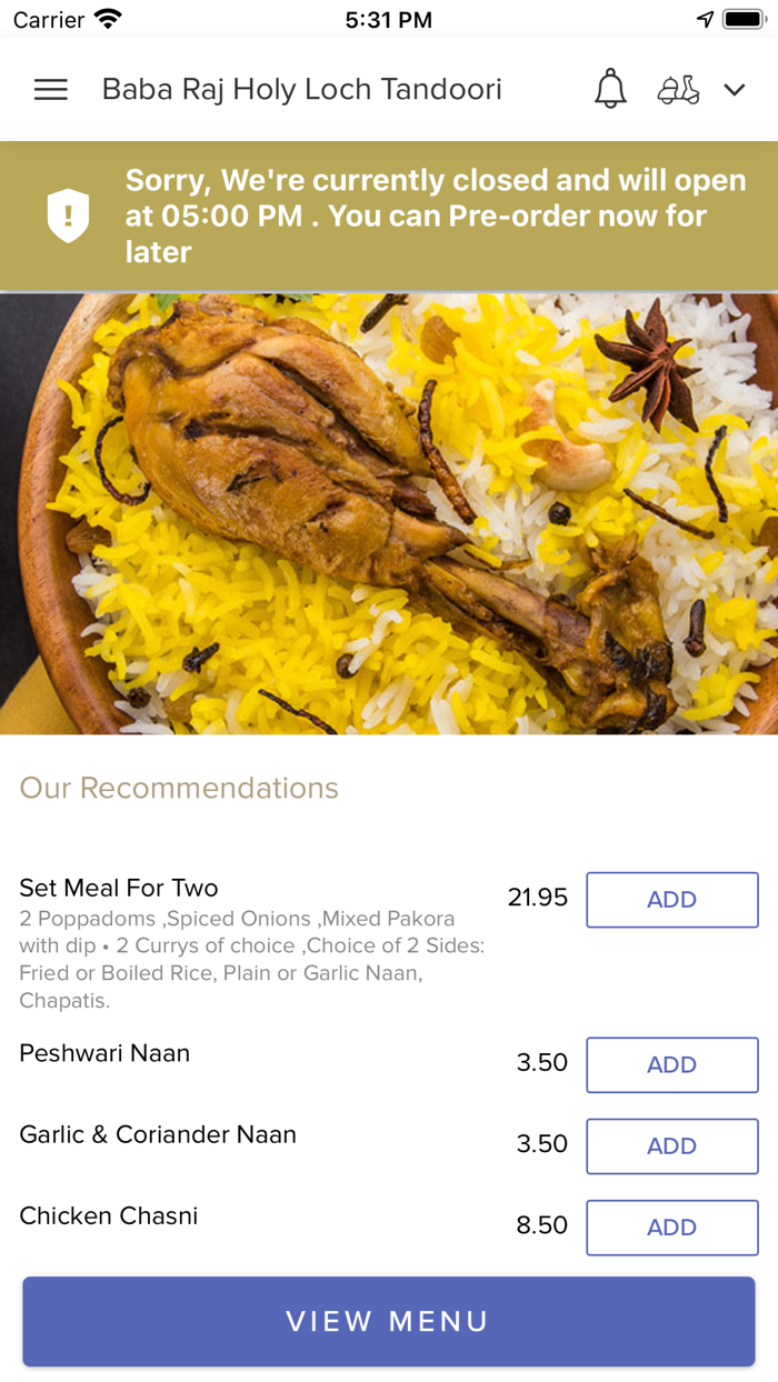 Baba Raj Holy Loch Tandoori