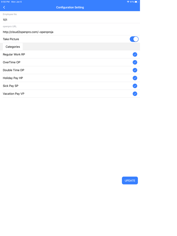 OpenPro ERP TimeCard with Jobs