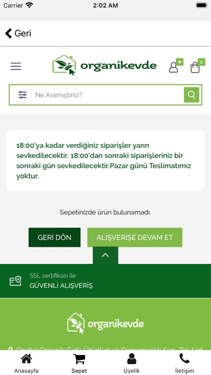 Organik Evde Online Alışveriş