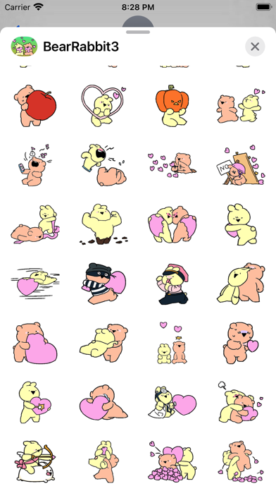 Bear & Rabbit 3 Stickers pack screenshot 3