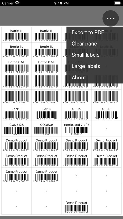 Barcode Sheet