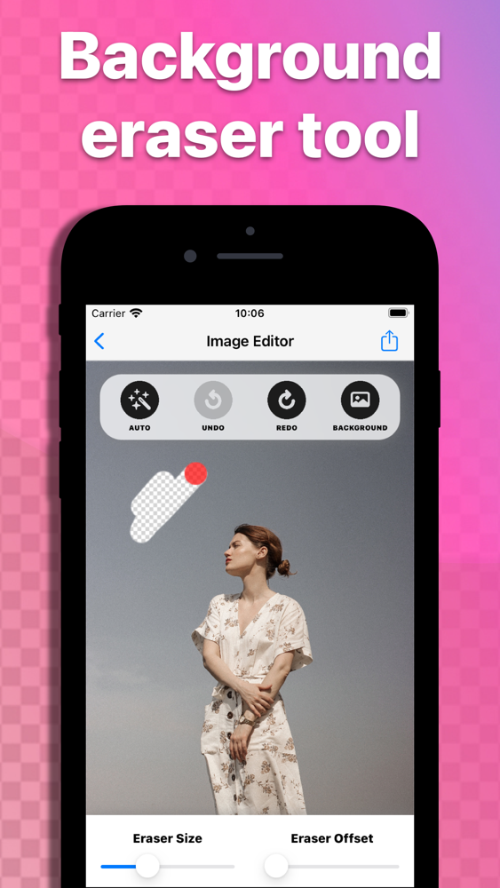 Mời bạn trải nghiệm ứng dụng xóa nền ảnh miễn phí cho iPhone - Background Eraser. Với công nghệ tiên tiến, ứng dụng này sẽ giúp bạn xóa bỏ nền ảnh chỉ trong vài giây mà không cần phải làm đến quá nhiều thao tác. Tải ngay và khám phá tính năng ấn tượng của Background Eraser!