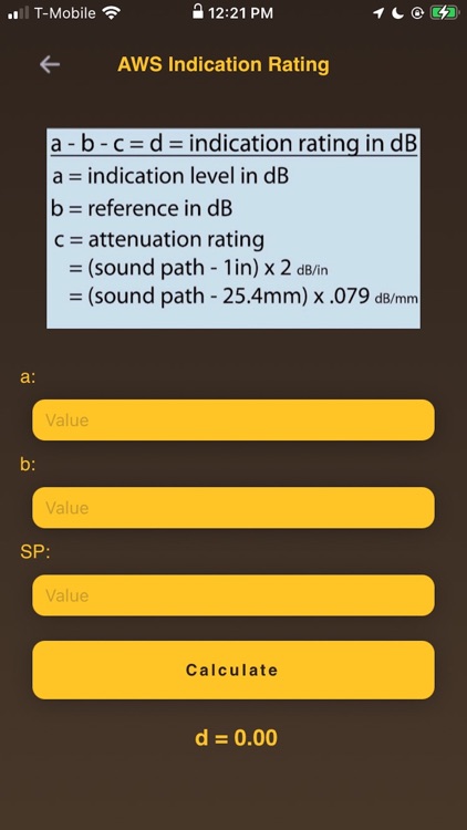 NDT Calculator