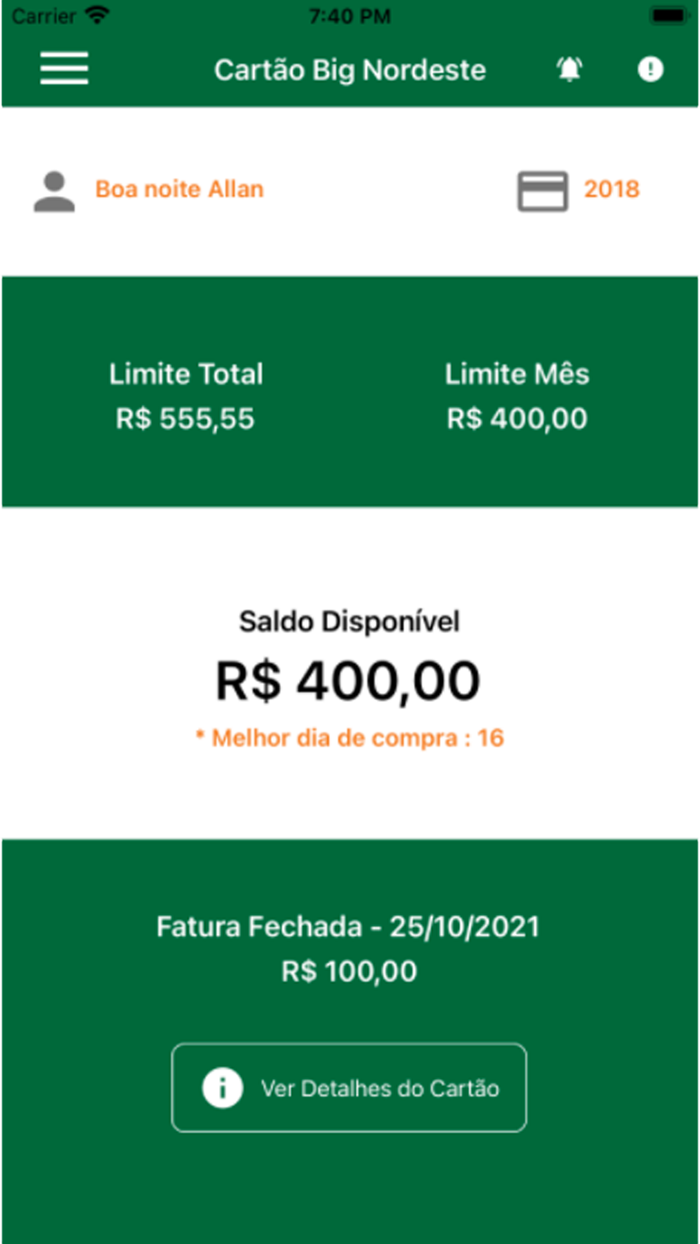 Cartão Big Nordeste