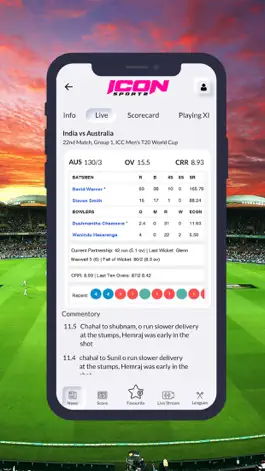 Game screenshot Icon sportz Live Score & News apk