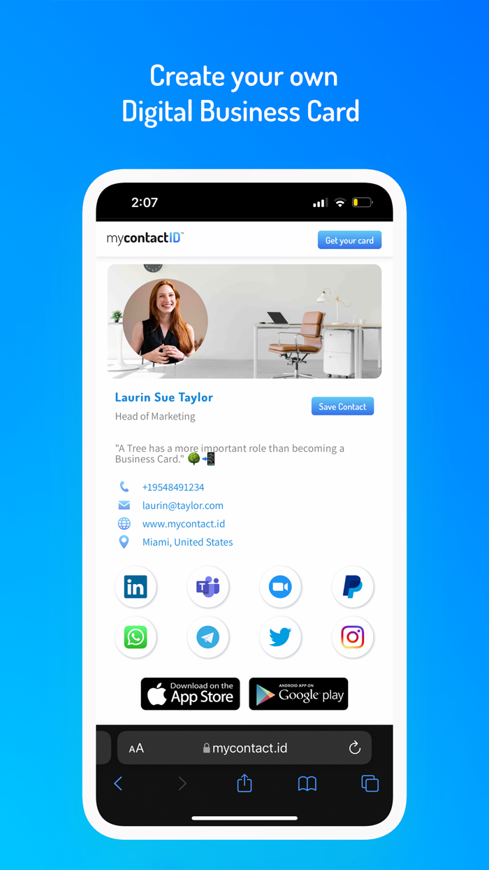 MyContact ID  BusinessCard2.0