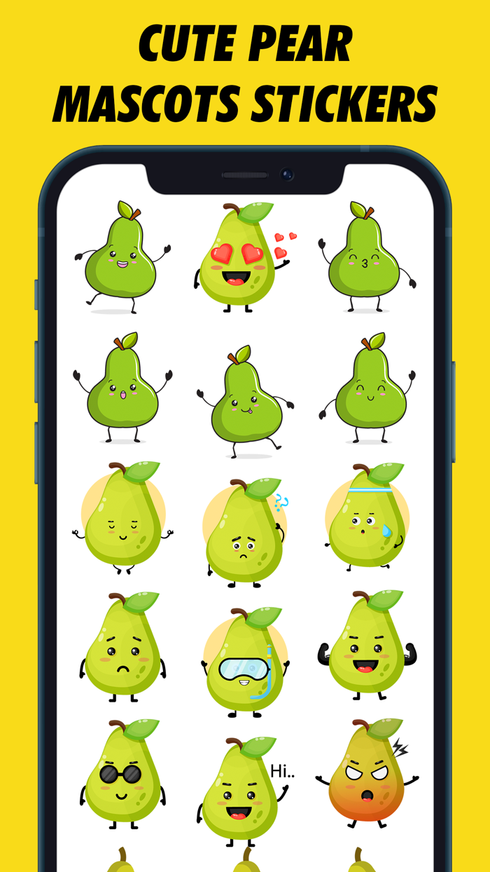 Cute Pear Mascots Stickers
