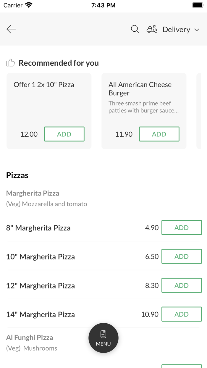 Mangal Smash Burgers Pizzas.