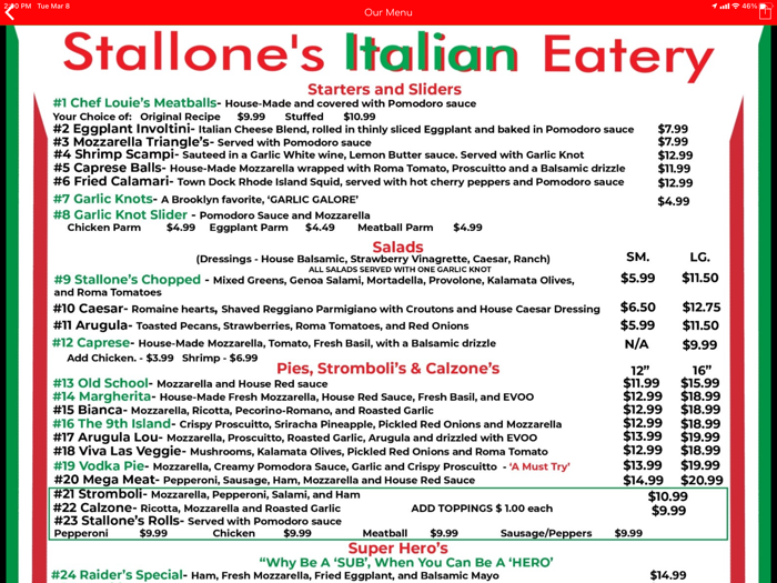 Stallones Italian Eatery