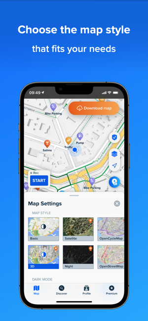 ‎Bikemap - Cycling Map & GPS Screenshot