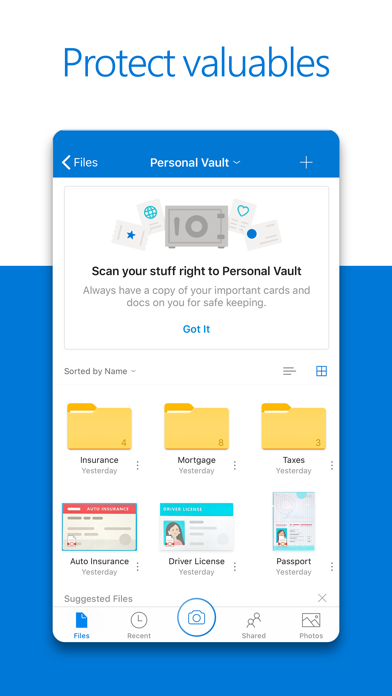 Microsoft OneDrive Screenshot on iOS