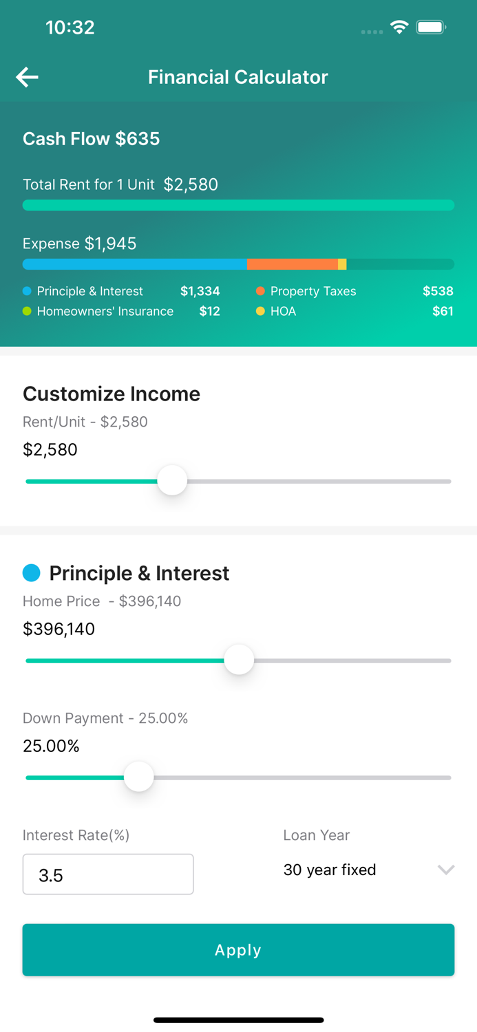 Next House Rental Calculator