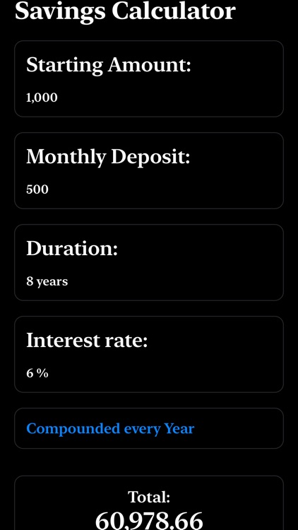 Personal Savings Calculator