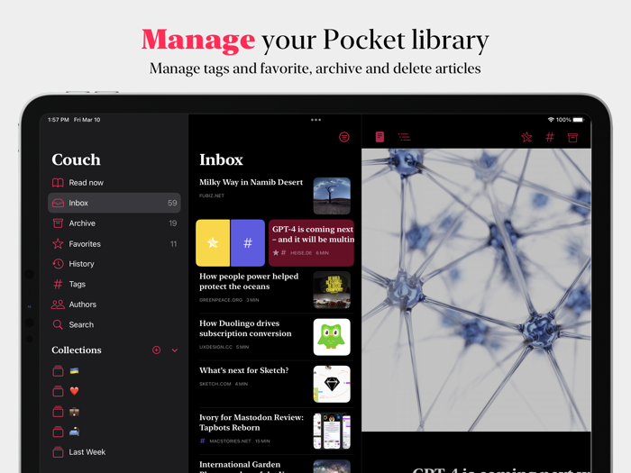 Couch Reader for Pocket