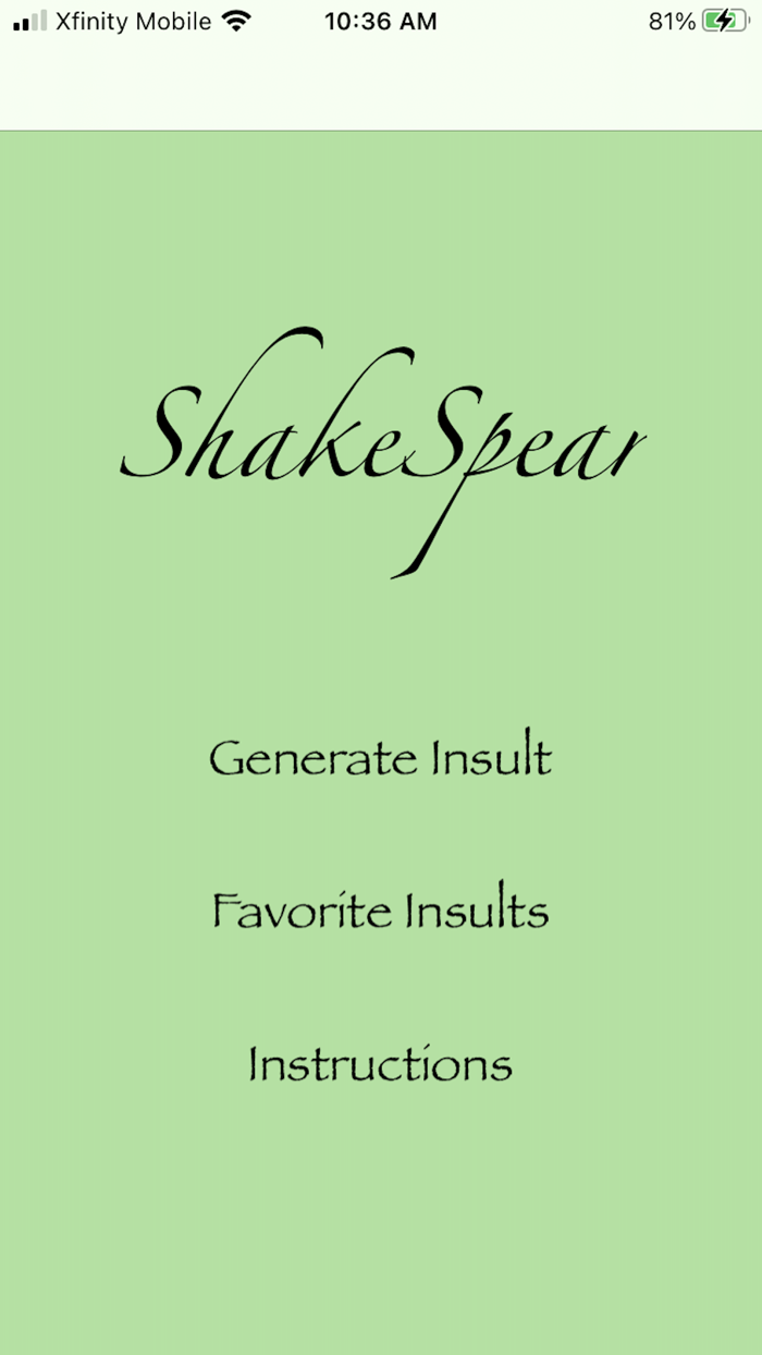 ShakeSpear – Insult Generator
