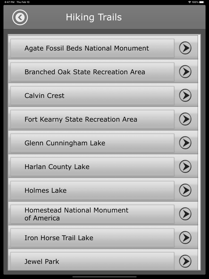 Nebraska - Camping  Trails