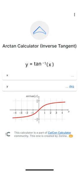 Game screenshot Arctan Calculator mod apk