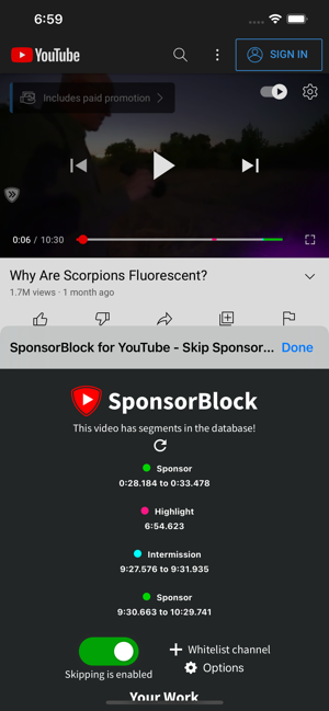 ‎SponsorBlock for YouTube Screenshot