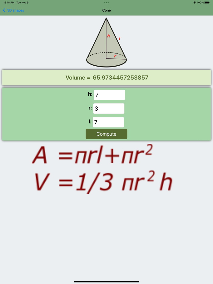 Area and Volume Calculator