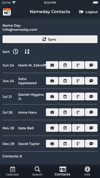 Namedays Calendar screenshot-3