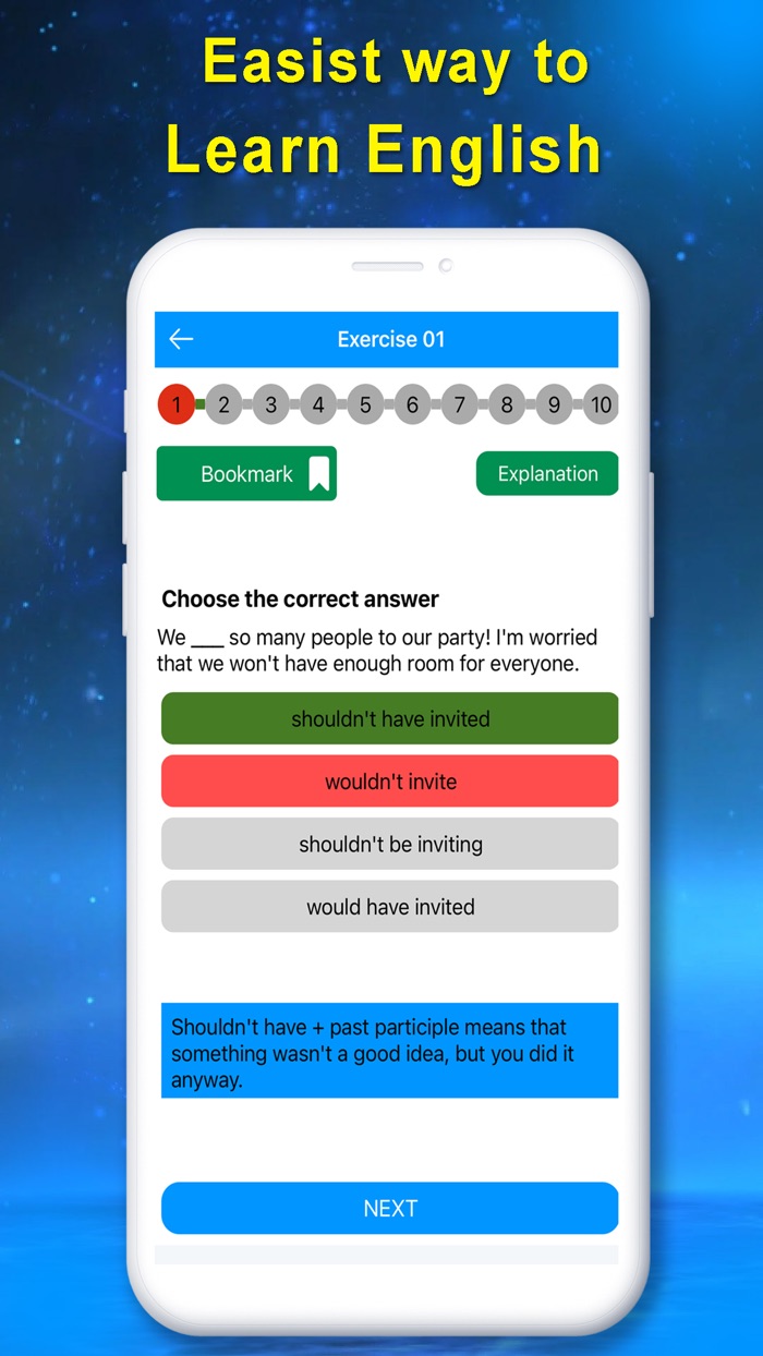 English Grammar Quiz App