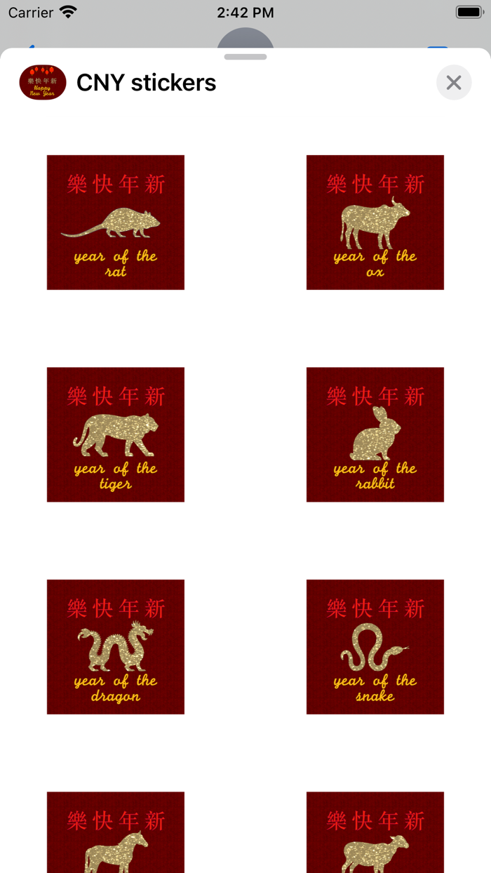 Chinese New Year stickers