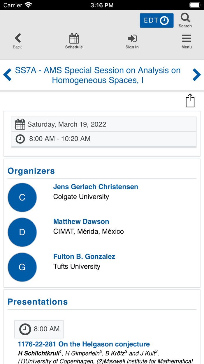 AMS Spring Eastern 2022