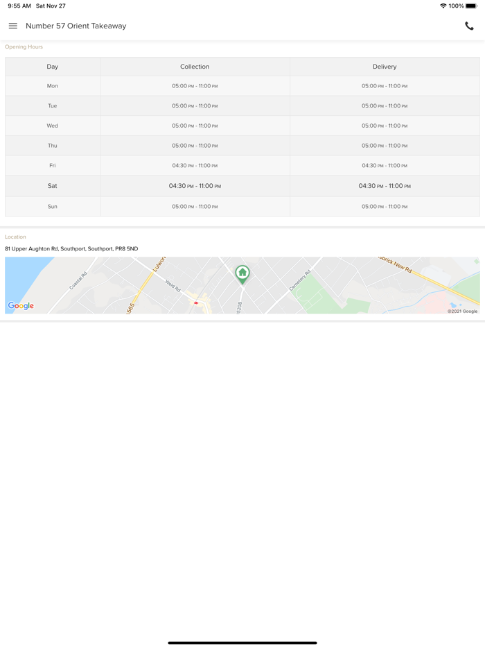 Number 57 Orient Takeaway