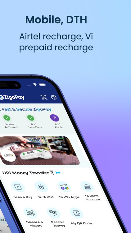 ZigoPay UPI, Payment, Recharge