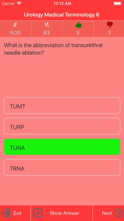 Urology Medical Terms Quiz