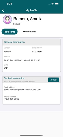 My Molina app screenshot