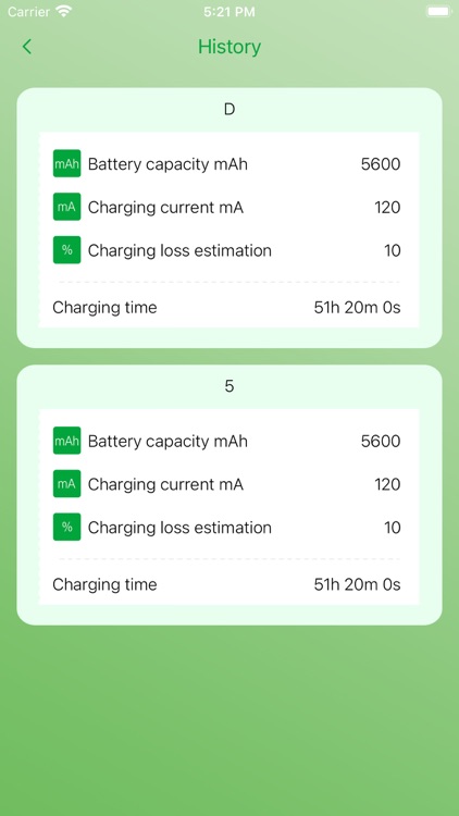 Charging time calculation-use