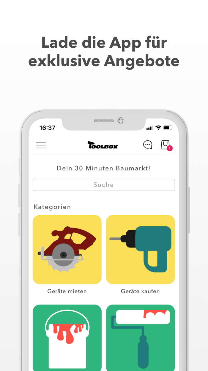 Toolbox Baumarkt Lieferung