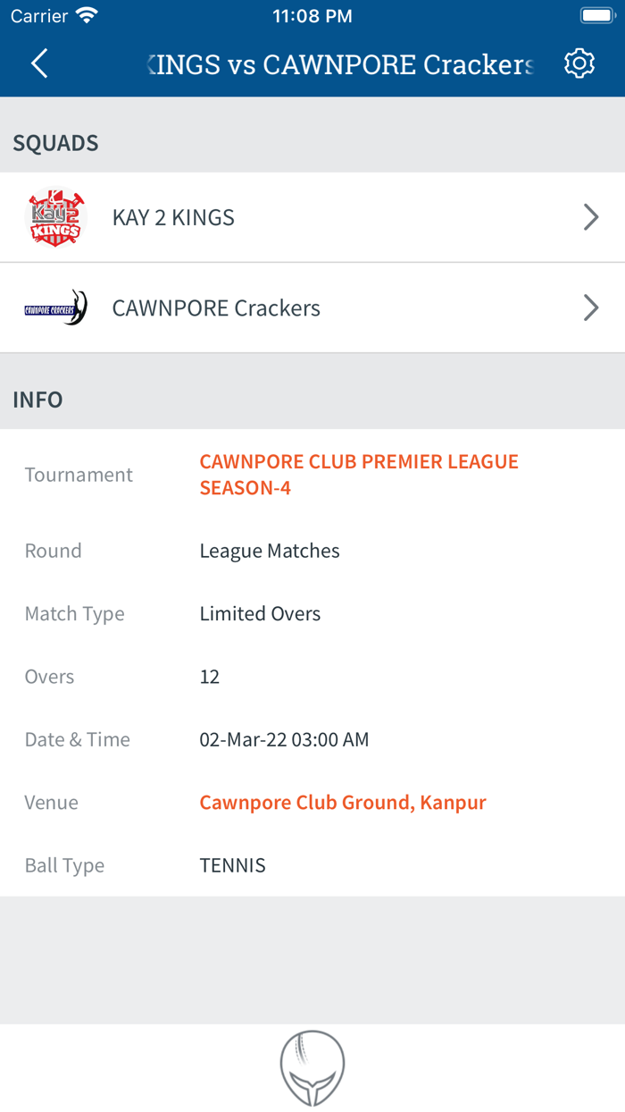 CAWNPORE CLUB PREMIER LEAGUE