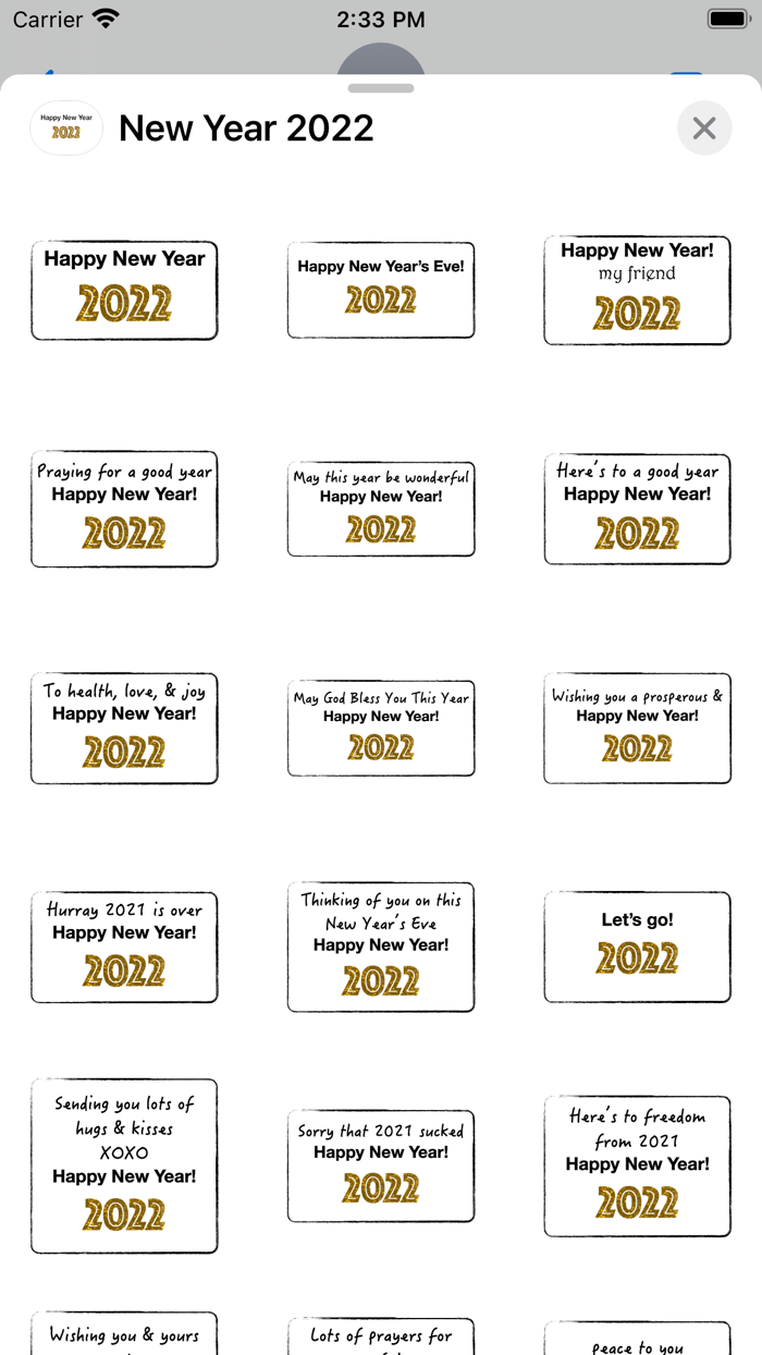 New Year 2022 stickers