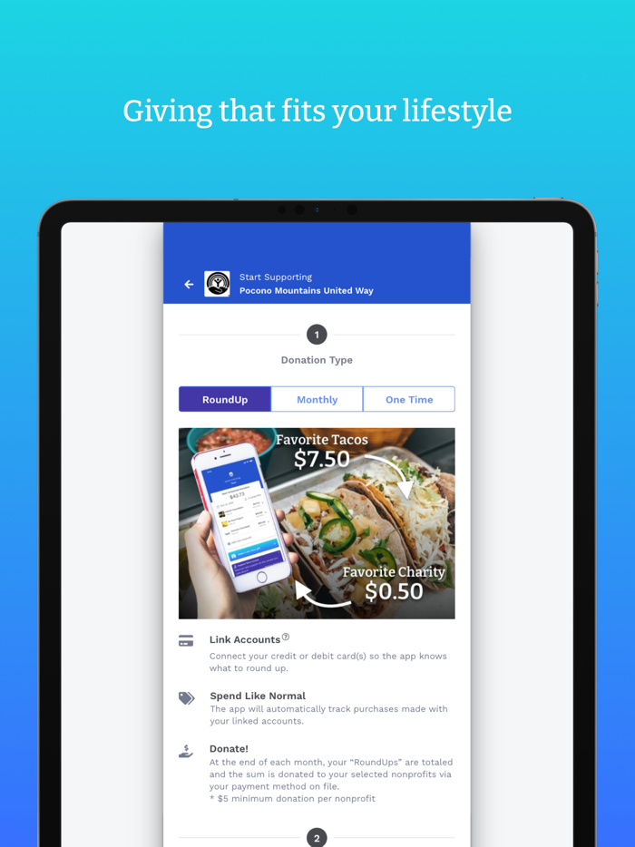 RoundUp App Donate Change