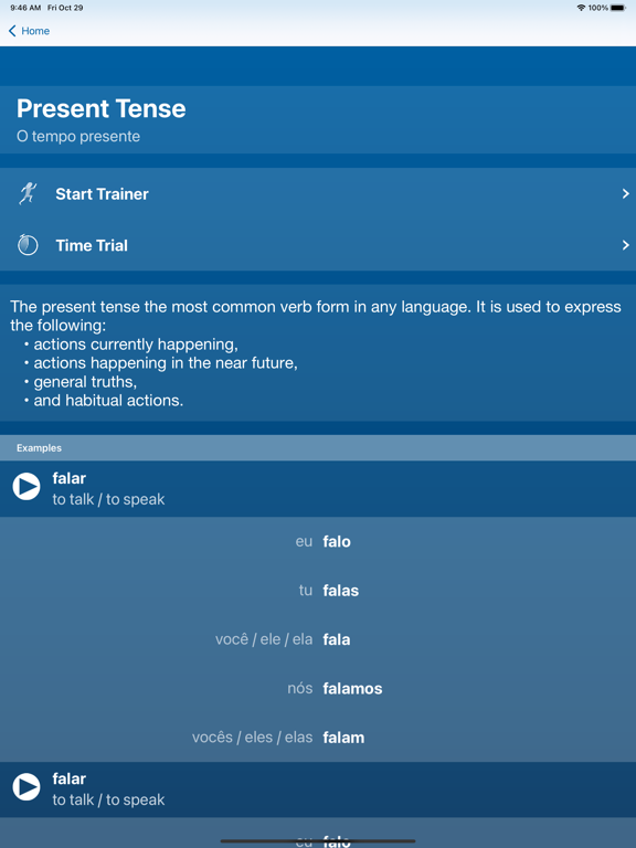 Portuguese Verbs Trainer screenshot 4