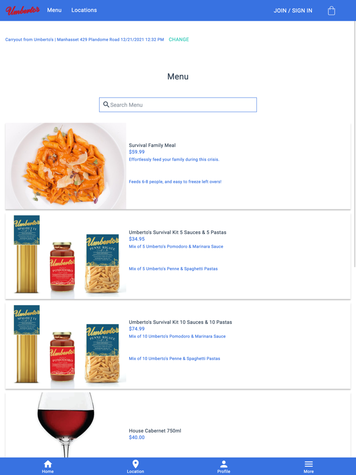 Umbertos Family Rewards