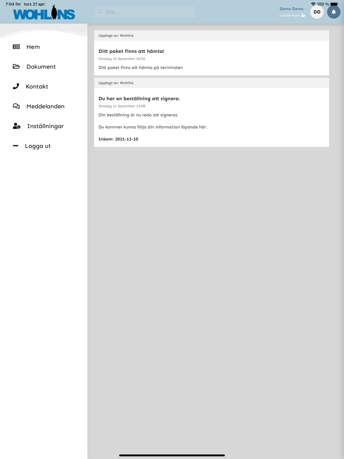 Wohlins Fryshus  Lager