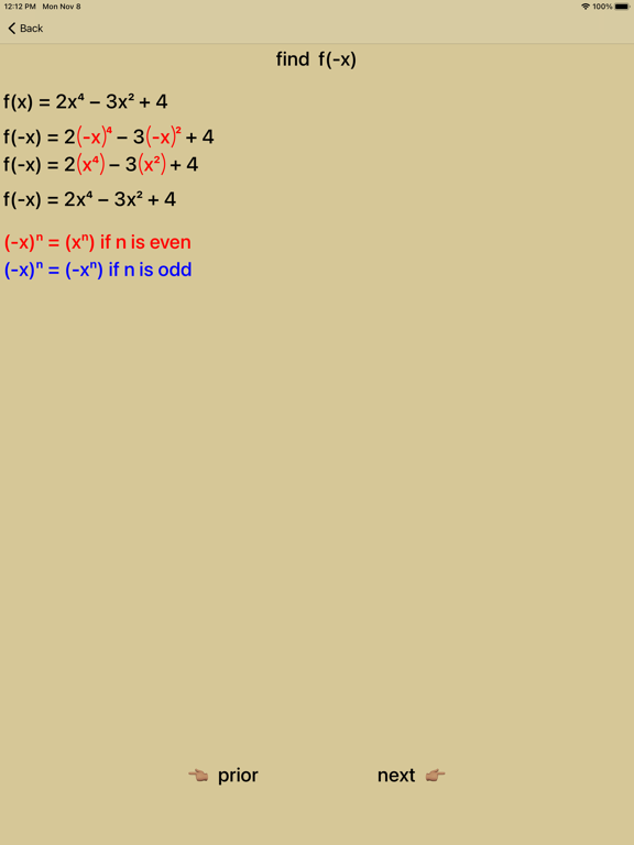 Even and Odd Polynomials Screenshots