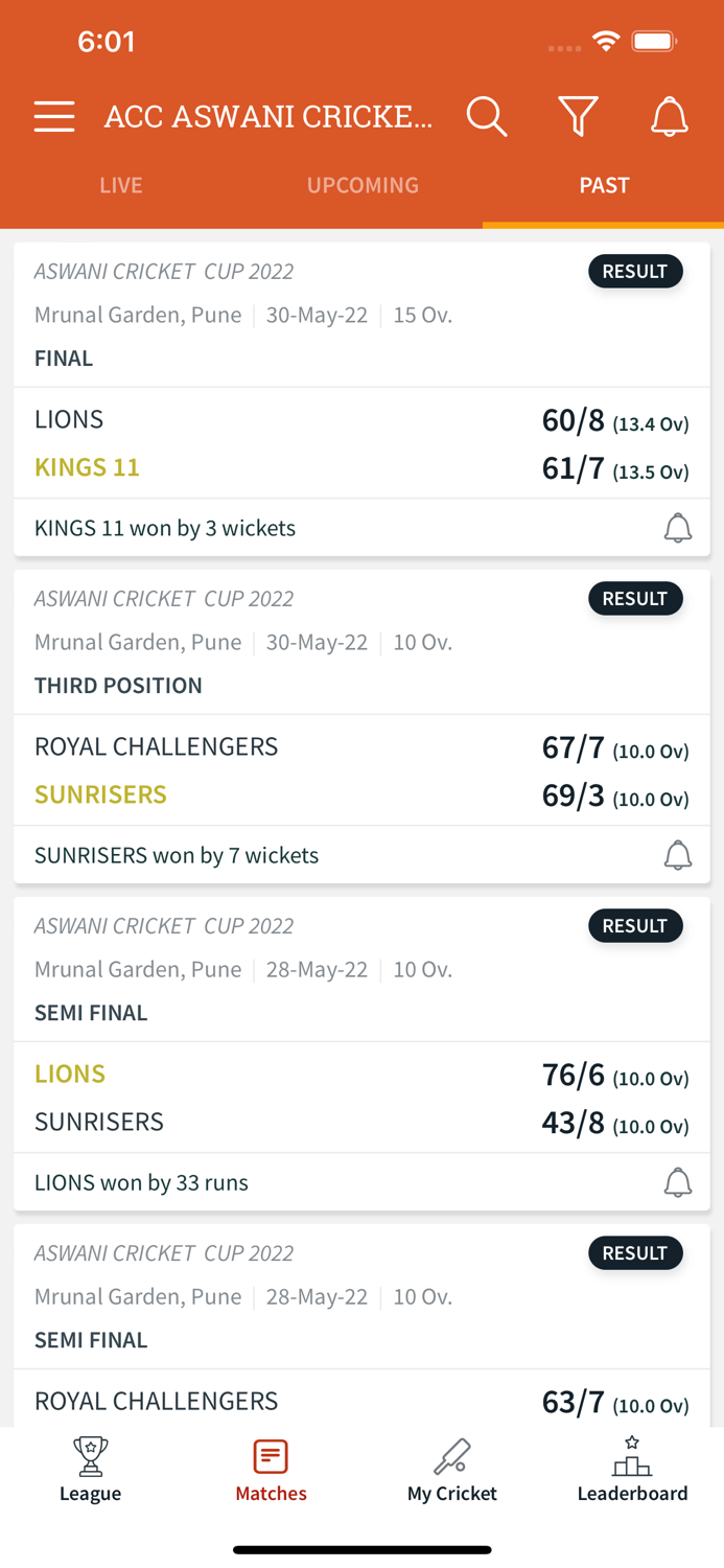ACC ASWANI CRICKET CUP