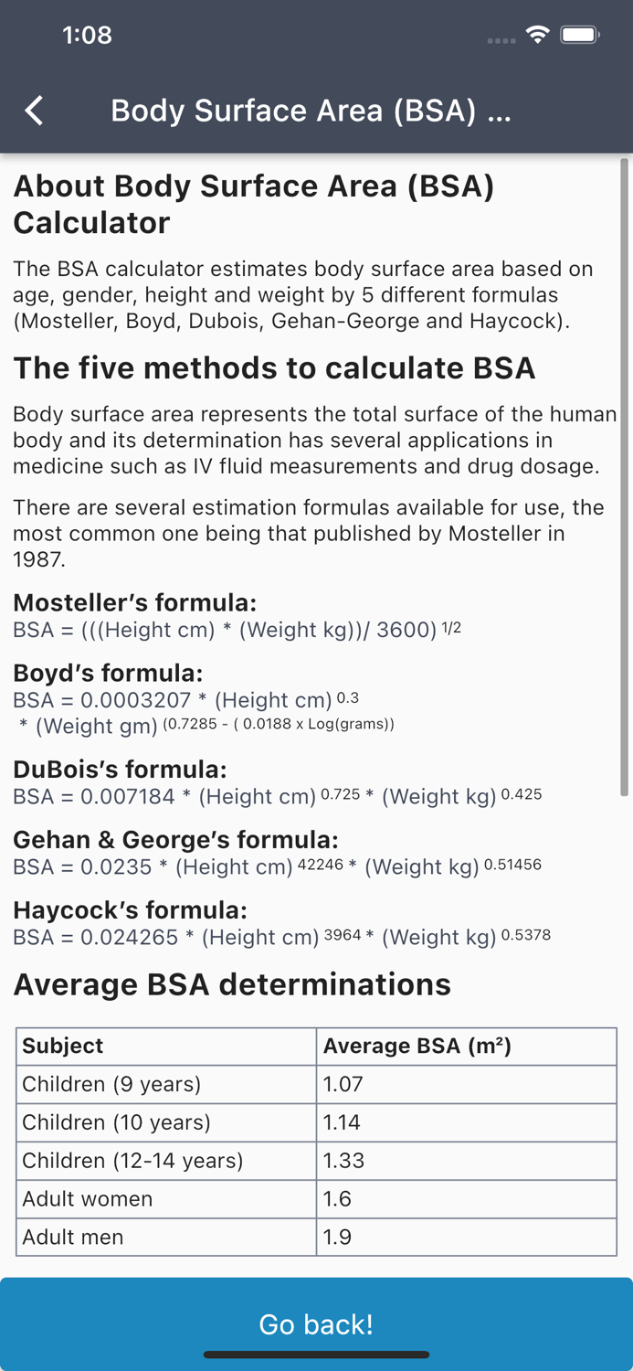 BSA Calculator - Body Surface
