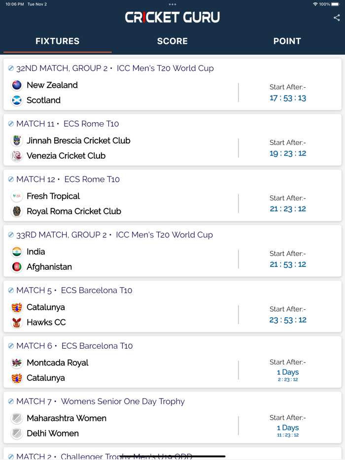 Live Cricket - Cricket Guru