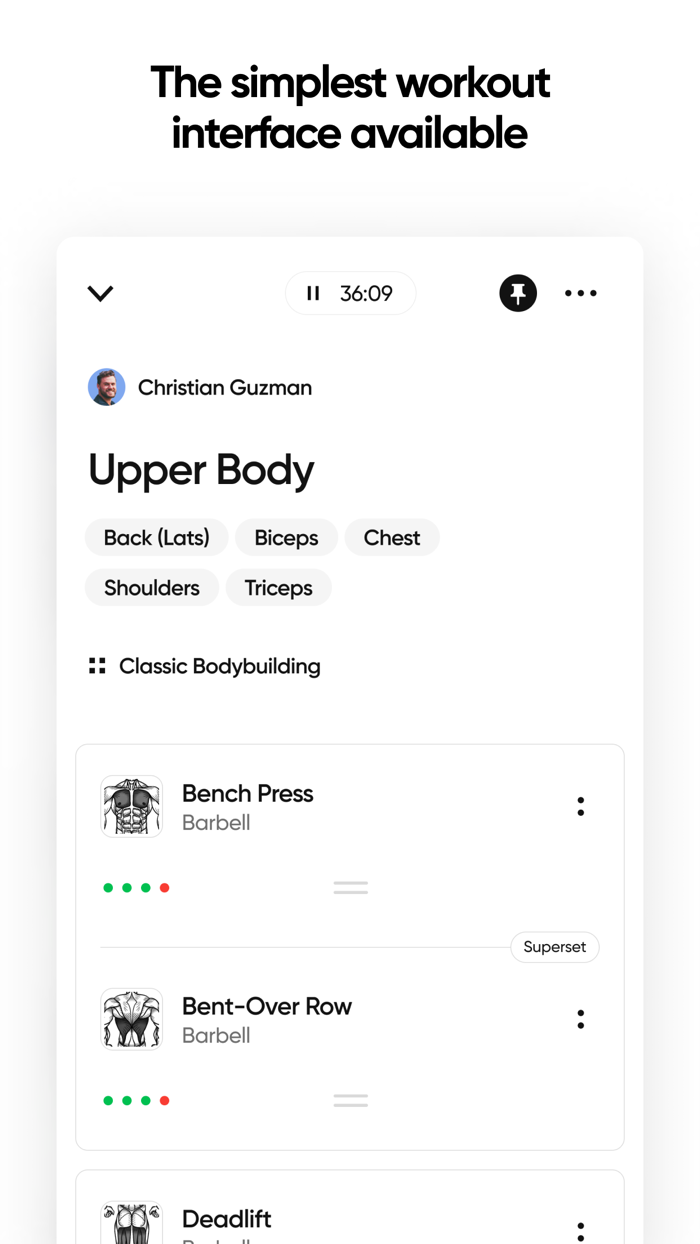 IRON Workout Tracker Gym Log