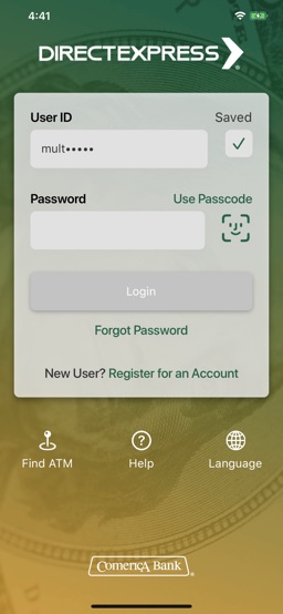 Direct Express® Mobile app screenshot