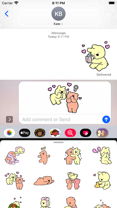 Bear & Rabbit 2 Stickers pack screenshot 2