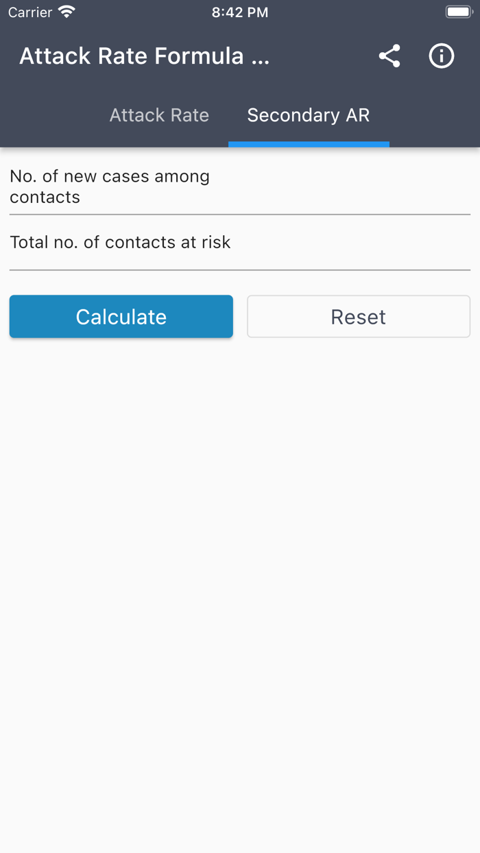 Attack Rate Formula Calculator