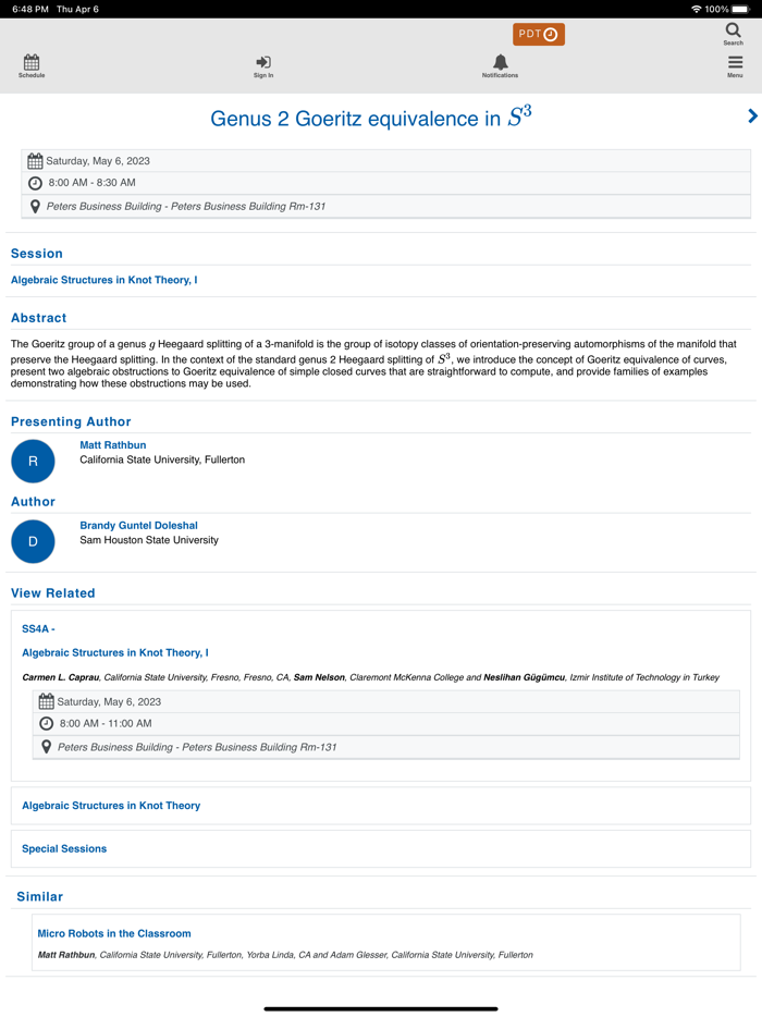 AMS Spring Western 2023